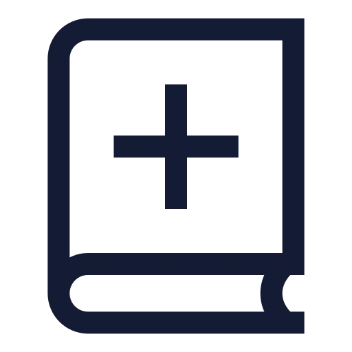 Book Plus Icon in Stroke Sharp style