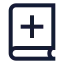 Bookplus icon with stroke sharp style