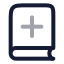 Bookplus icon with twotone rounded style