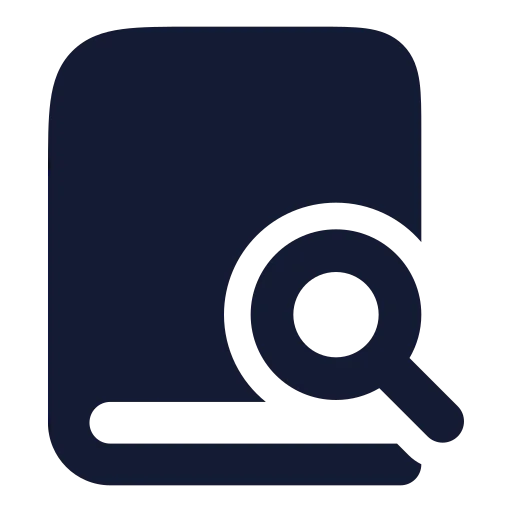 Book Search Icon in Solid Rounded style