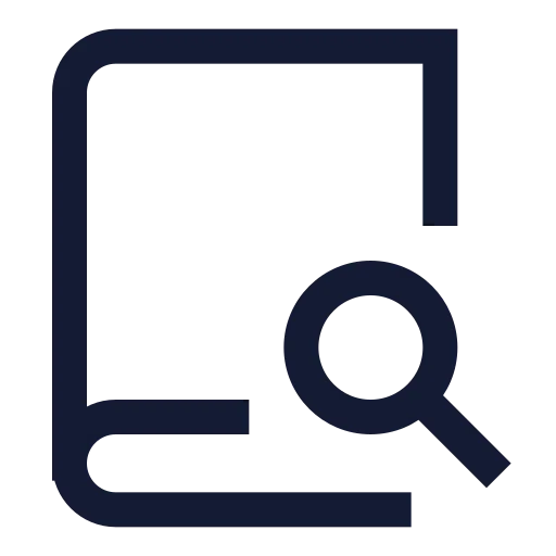Book Search Icon in Stroke Sharp style