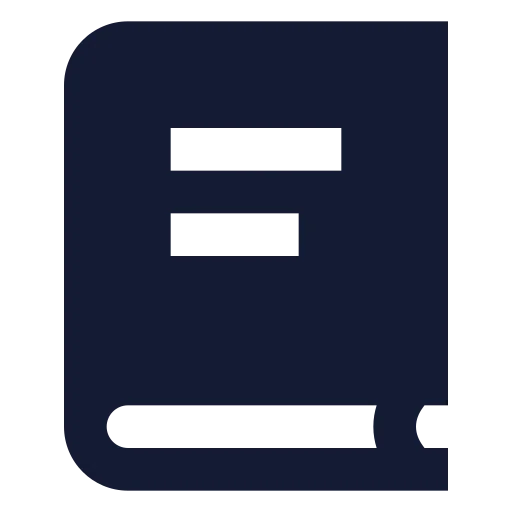 Book Text Icon in Solid Sharp style