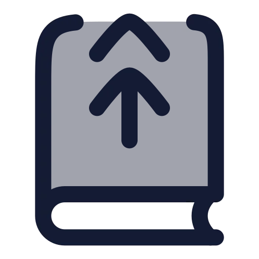 Book Up 2 Icon in Duotone Rounded style