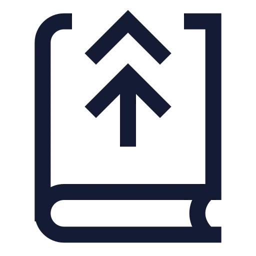 Book Up 2 Icon in Stroke Sharp style