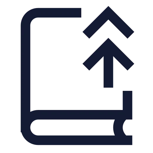 Book Up 2 Icon in Stroke Sharp style
