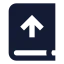 Bookupload icon with solid sharp style