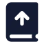 Bookupload icon with solid standard style