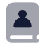 Bookuser icon with bulk rounded style