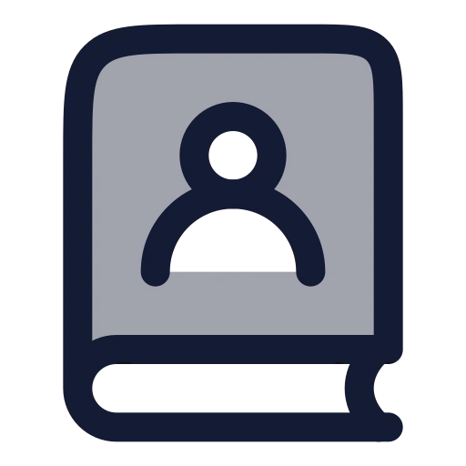 Book User Icon in Duotone Rounded style