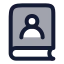 Bookuser icon with duotone rounded style