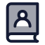 Bookuser icon with duotone standard style