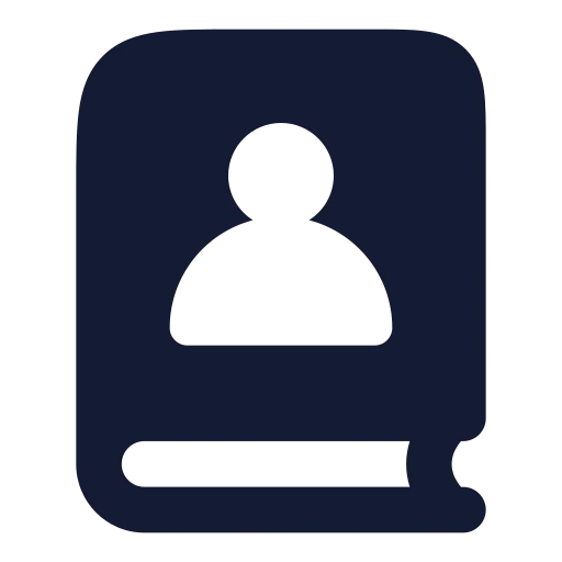 Book User Icon in Solid Rounded style