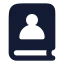 Bookuser icon with solid rounded style