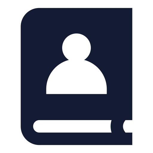 Book User Icon in Solid Sharp style