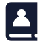 Bookuser icon with solid sharp style