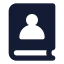 Bookuser icon with solid standard style