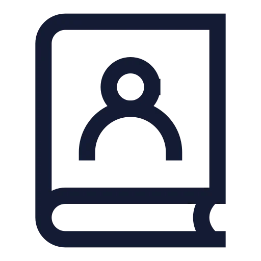 Book User Icon in Stroke Sharp style