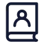 Bookuser icon with stroke standard style