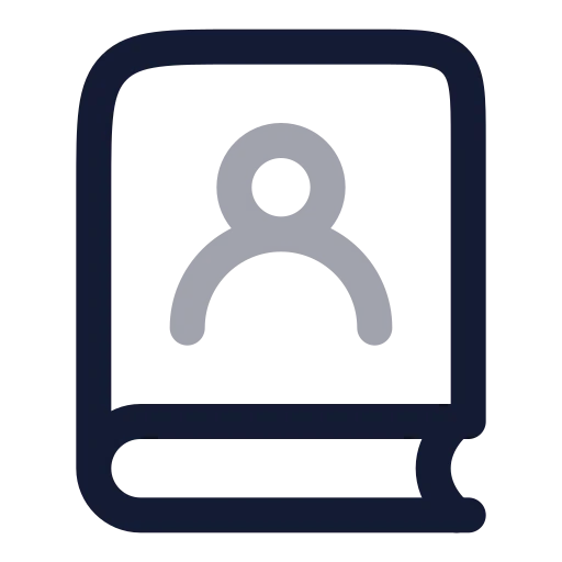 Book User Icon in Twotone Rounded style