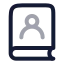 Bookuser icon with twotone rounded style
