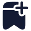 Bookmarkadd icon with solid rounded style