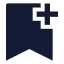 Bookmarkadd icon with solid sharp style