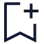 Bookmarkadd icon with stroke sharp style