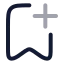 Bookmarkadd icon with twotone rounded style