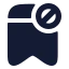 Bookmarkblock icon with solid rounded style