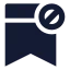 Bookmarkblock icon with solid sharp style