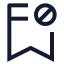 Bookmarkblock icon with stroke sharp style