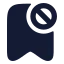 Bookmarkblock icon with solid rounded style