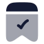 Bookmarkcheck icon with bulk rounded style