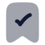 Bookmarkcheck icon with bulk rounded style