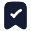 Bookmarkcheck icon with solid rounded style