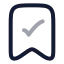 Bookmarkcheck icon with twotone rounded style