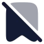 Bookmarkoff icon with bulk rounded style
