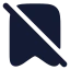 Bookmarkoff icon with solid rounded style