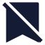 Bookmarkoff icon with solid sharp style