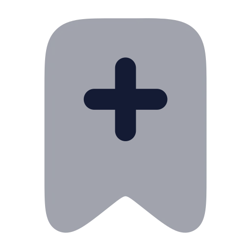 Bookmark Plus Icon in Bulk Rounded style