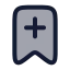 Bookmarkplus icon with duotone rounded style