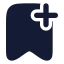 Bookmarkplus icon with solid rounded style