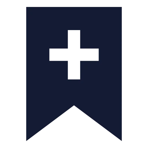 Bookmark Plus Icon in Solid Sharp style