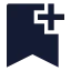 Bookmarkplus icon with solid sharp style