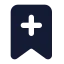 Bookmarkplus icon with solid standard style