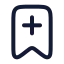 Bookmarkplus icon with stroke rounded style