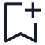 Bookmarkplus icon with stroke sharp style