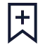 Bookmarkplus icon with stroke sharp style