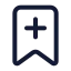 Bookmarkplus icon with stroke standard style
