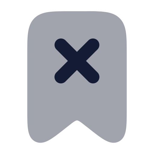 Bookmark X Icon in Bulk Rounded style